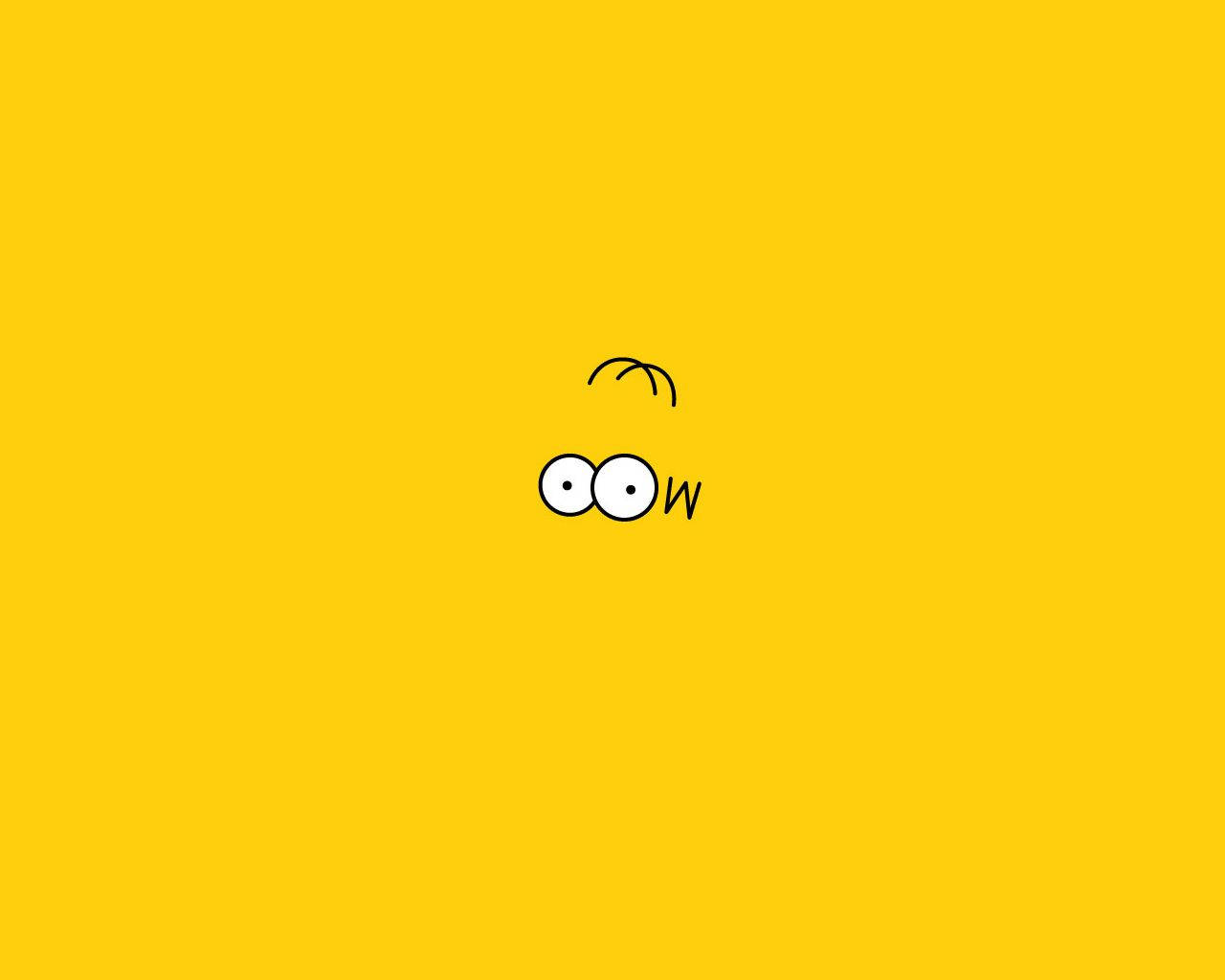 Minimalist Homer Simpson Yellow Art