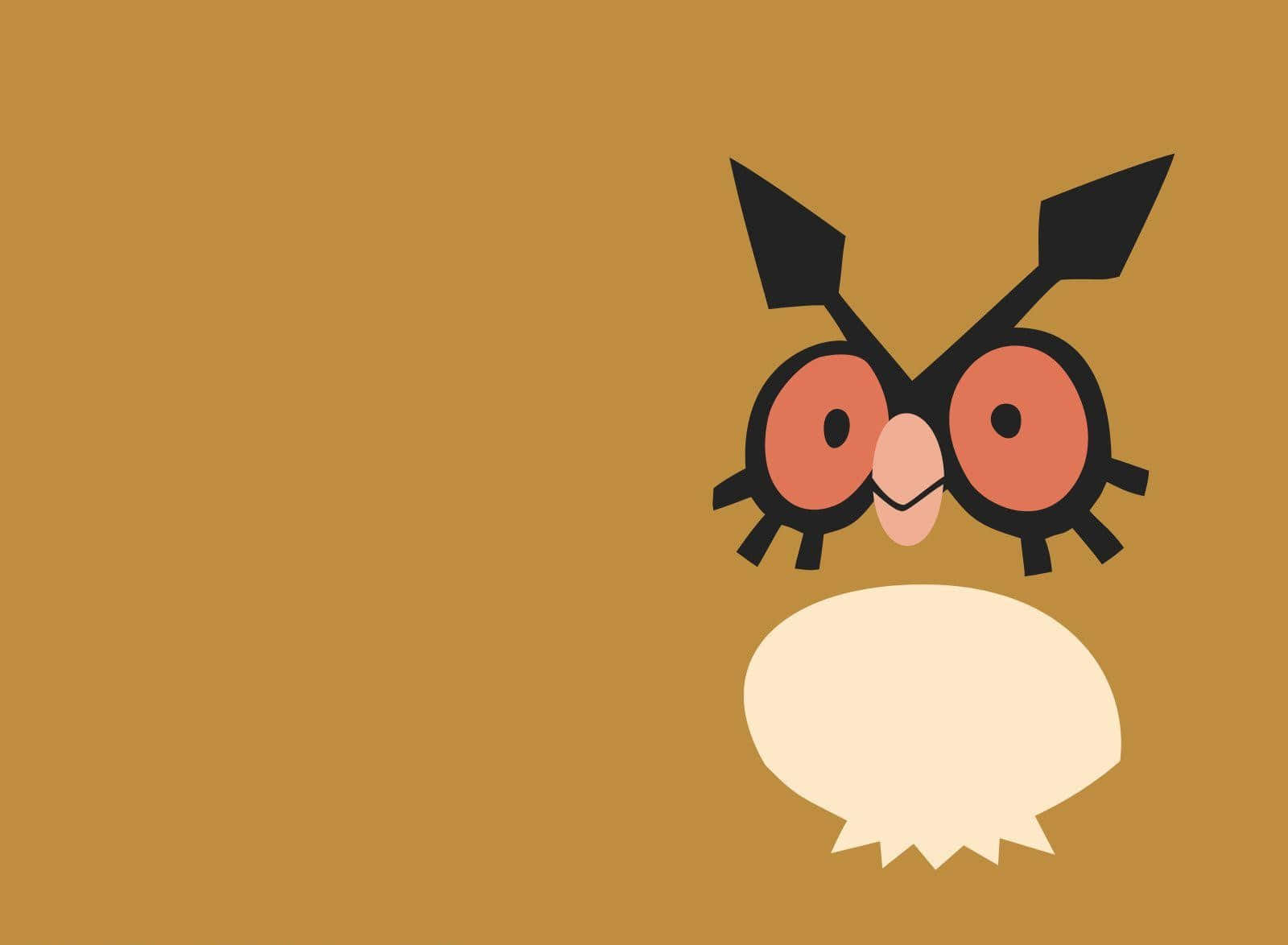 Minimalist Hoothoot On Brown Background Background