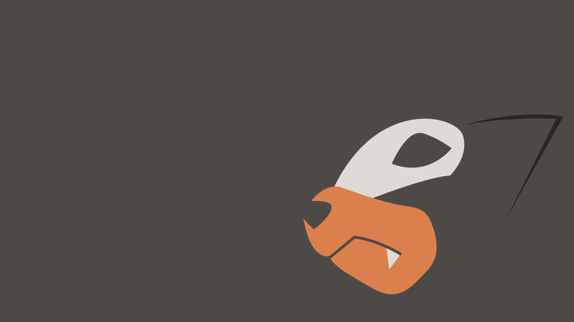 Minimalist Houndour Head With Gray Backdrop Background