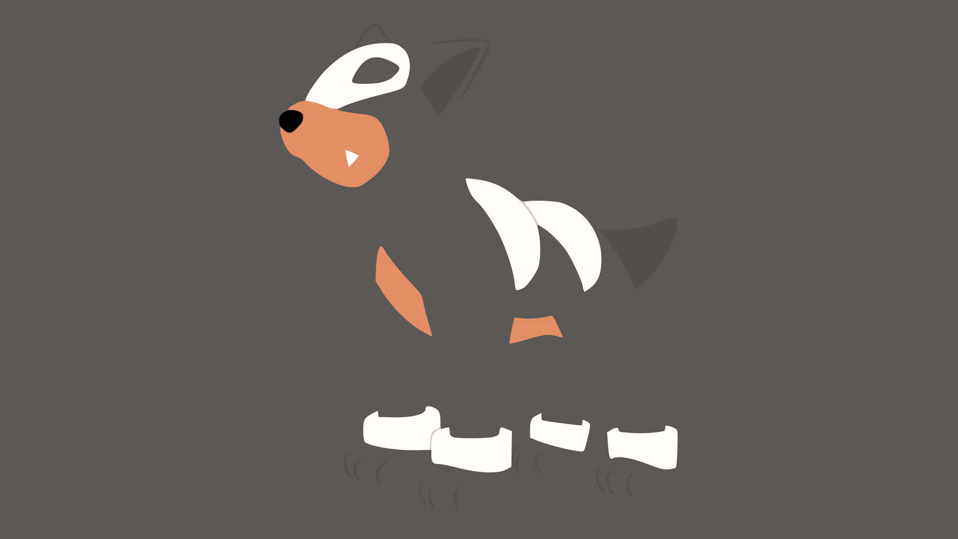 Minimalist Houndour With Gray Color Scheme Background