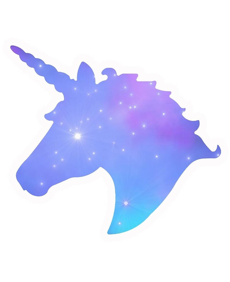 Minimalist Illustration Head Galaxy Unicorn