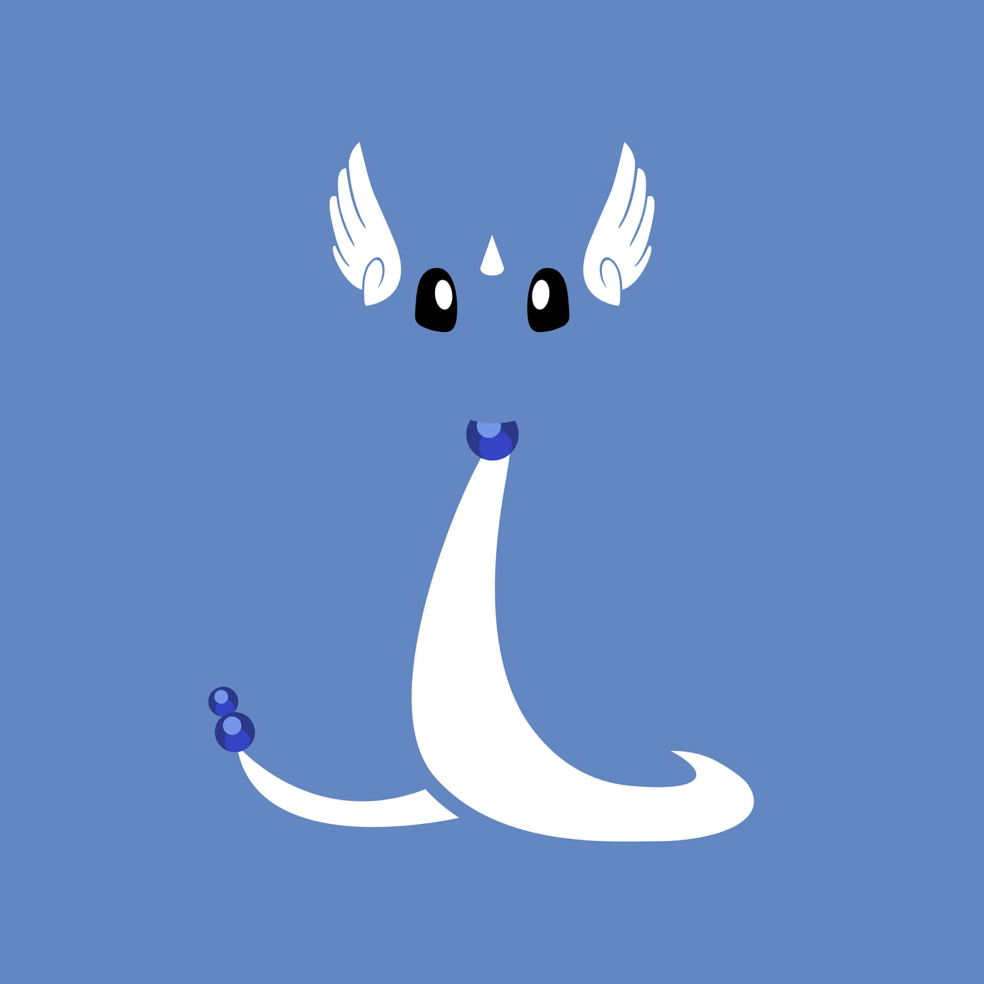 Minimalist Illustration Of Dragonair Pokemon Background