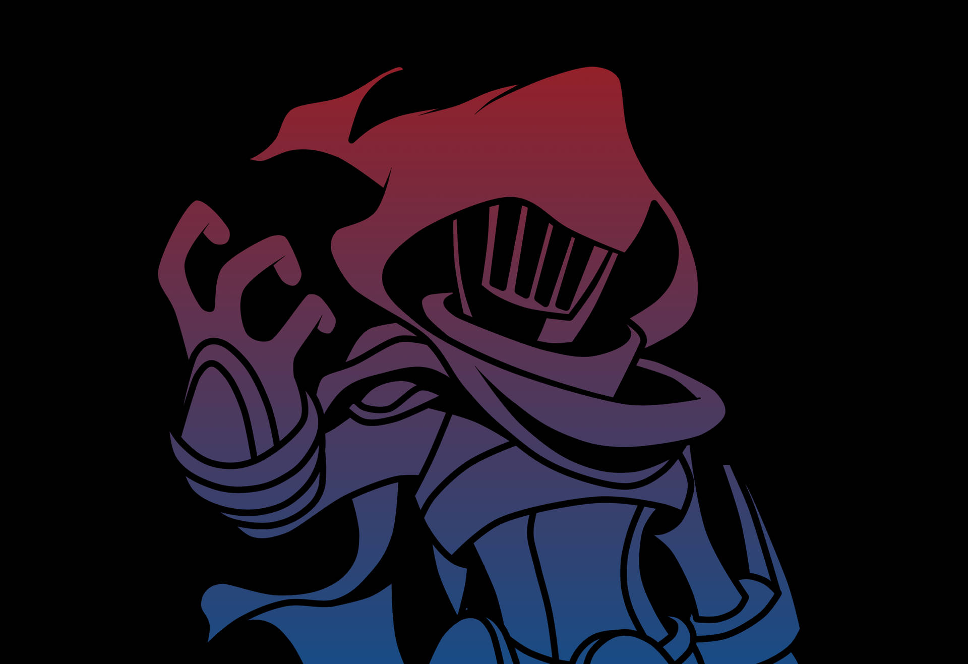 Minimalist Illustration Of Shovel Knight's Specter Background