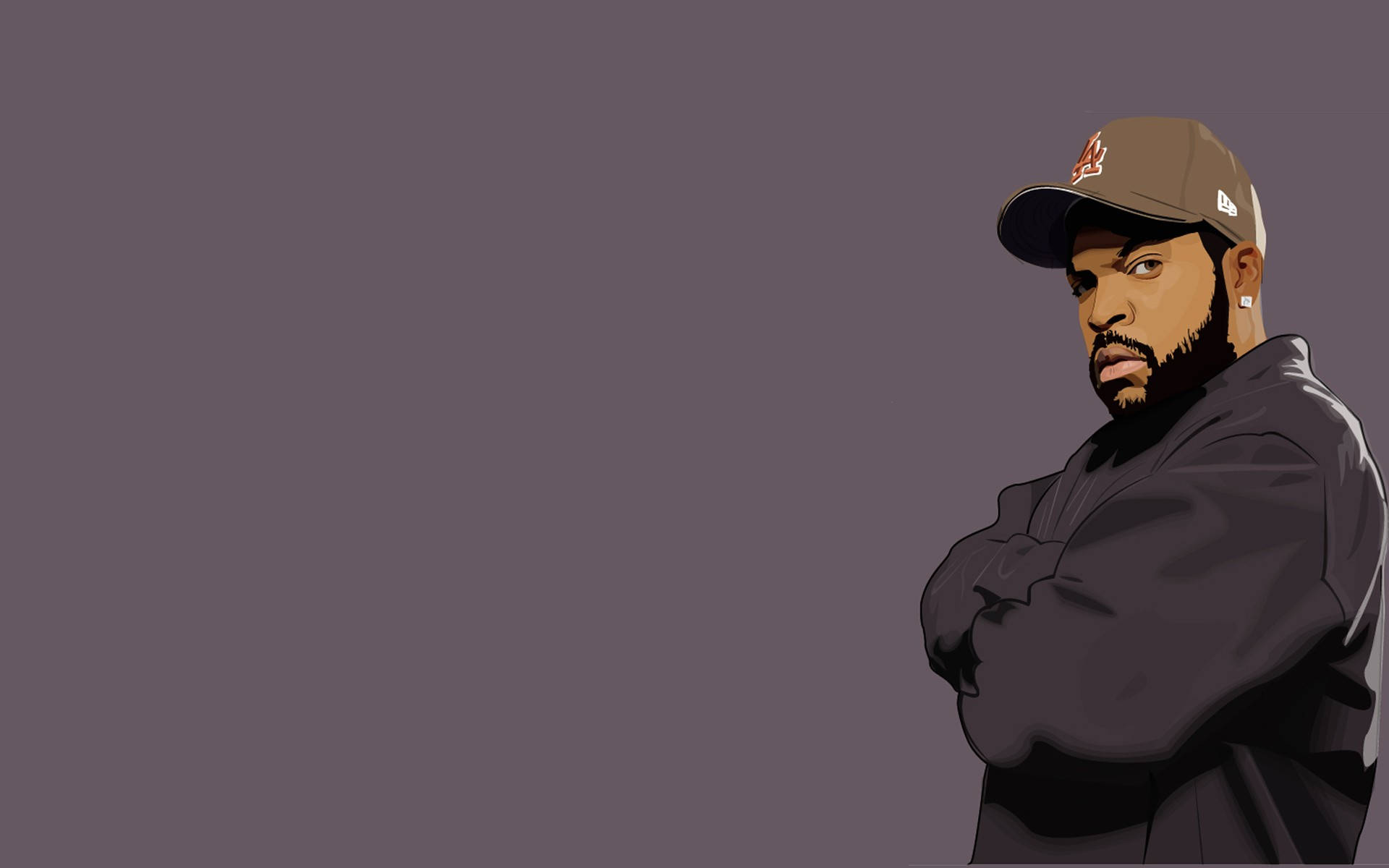 Minimalist Illustration Rapper Ice Cube Background