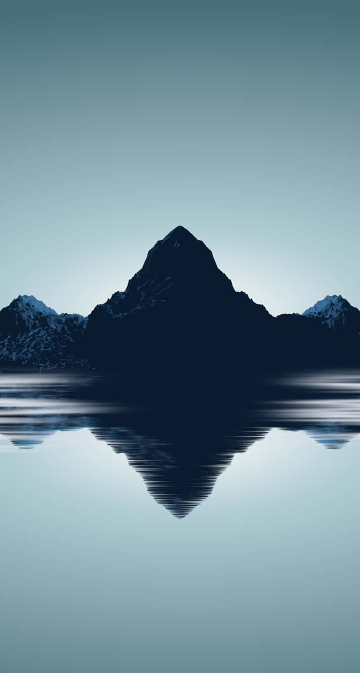 Minimalist Iphone X Symmetrical Mountain Reflection Background