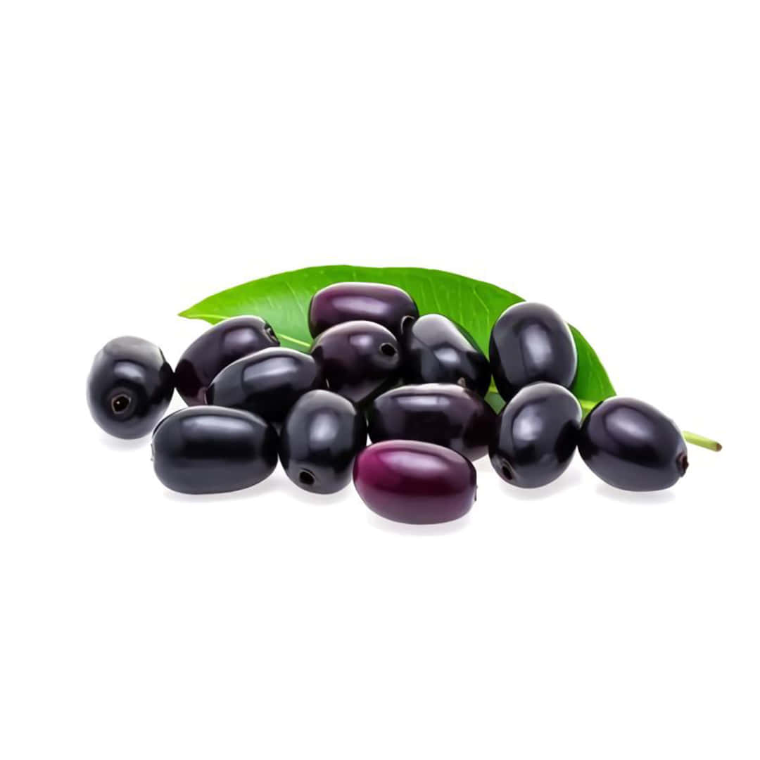 Minimalist Java Plums With Stems Background