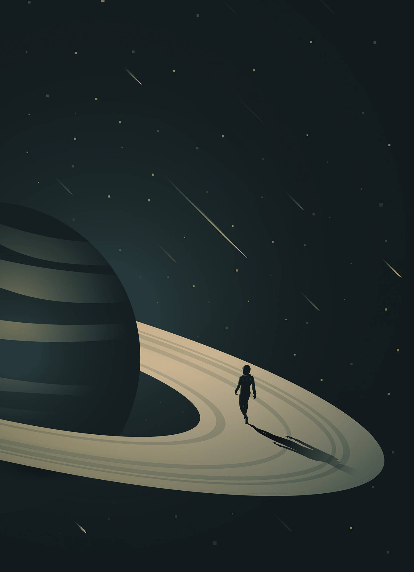 Minimalist Jupiter Cartoon Background