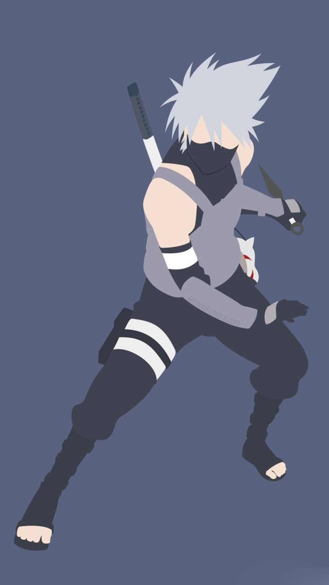 Minimalist Kakashi Iphone Vector Art Background