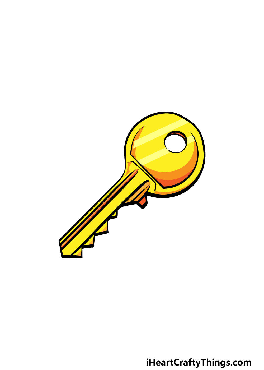 Minimalist Key Cartoon Drawing