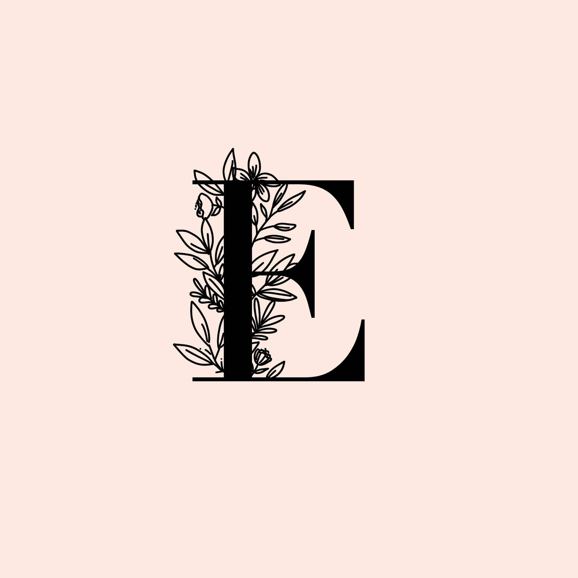 Minimalist Letter E Doodle Background