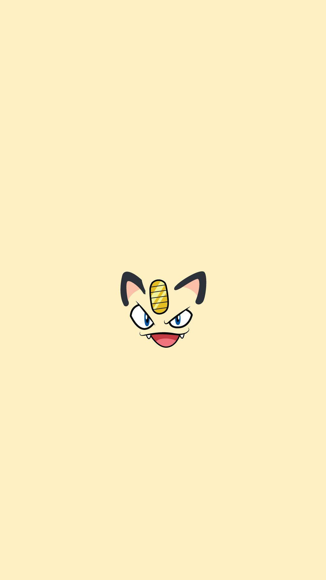 Minimalist Meowth Phone Background