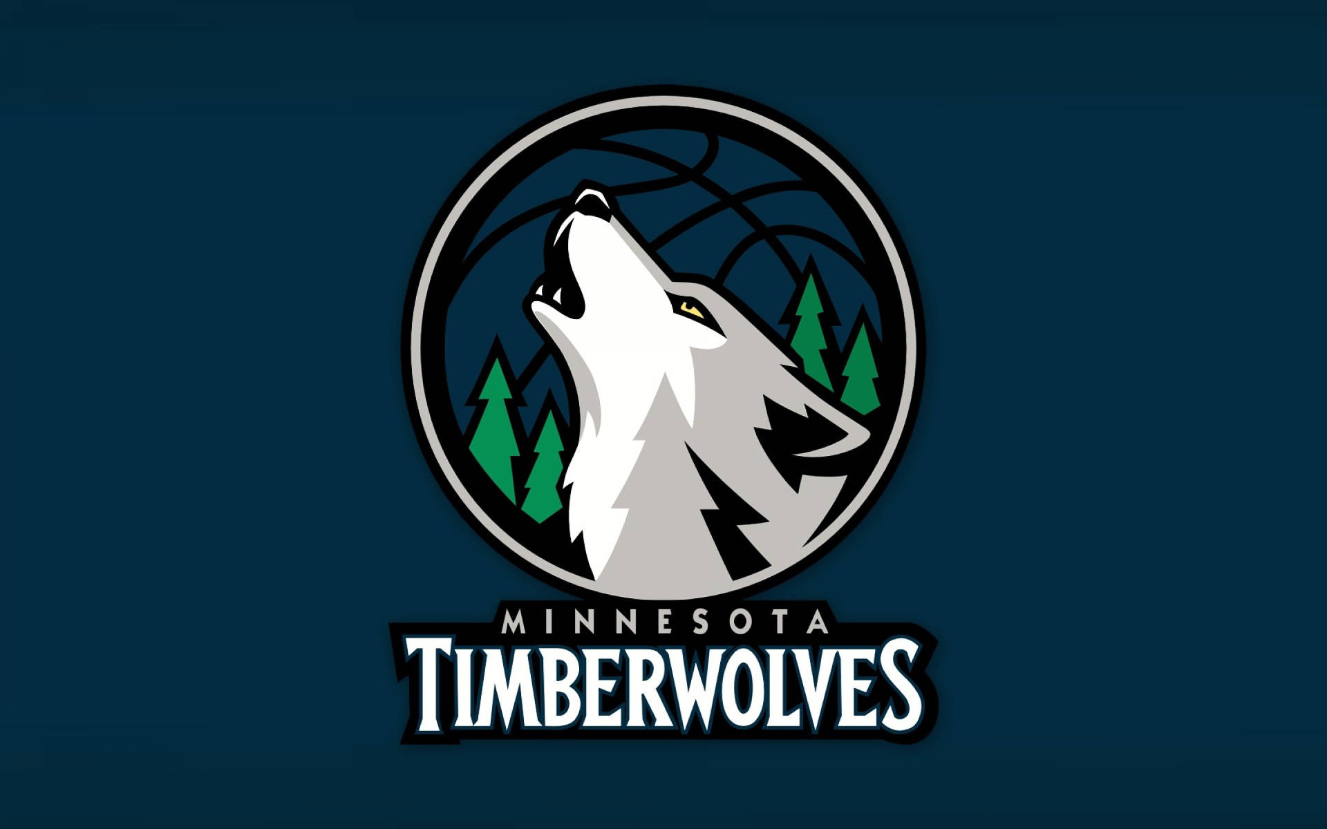 Minimalist Minnesota Timberwolves Logo In Blue Background