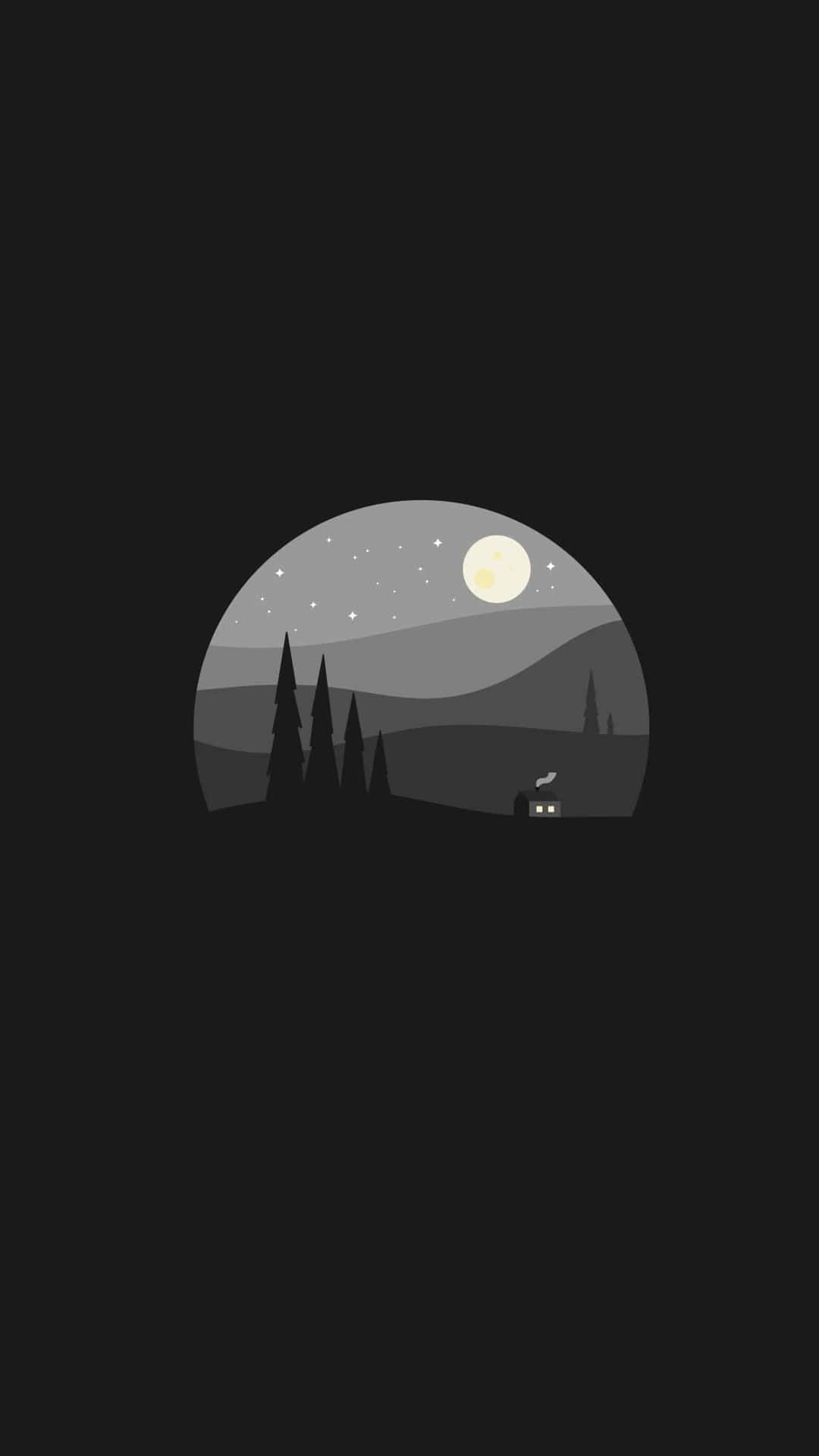 Minimalist Moonlit Landscape Background