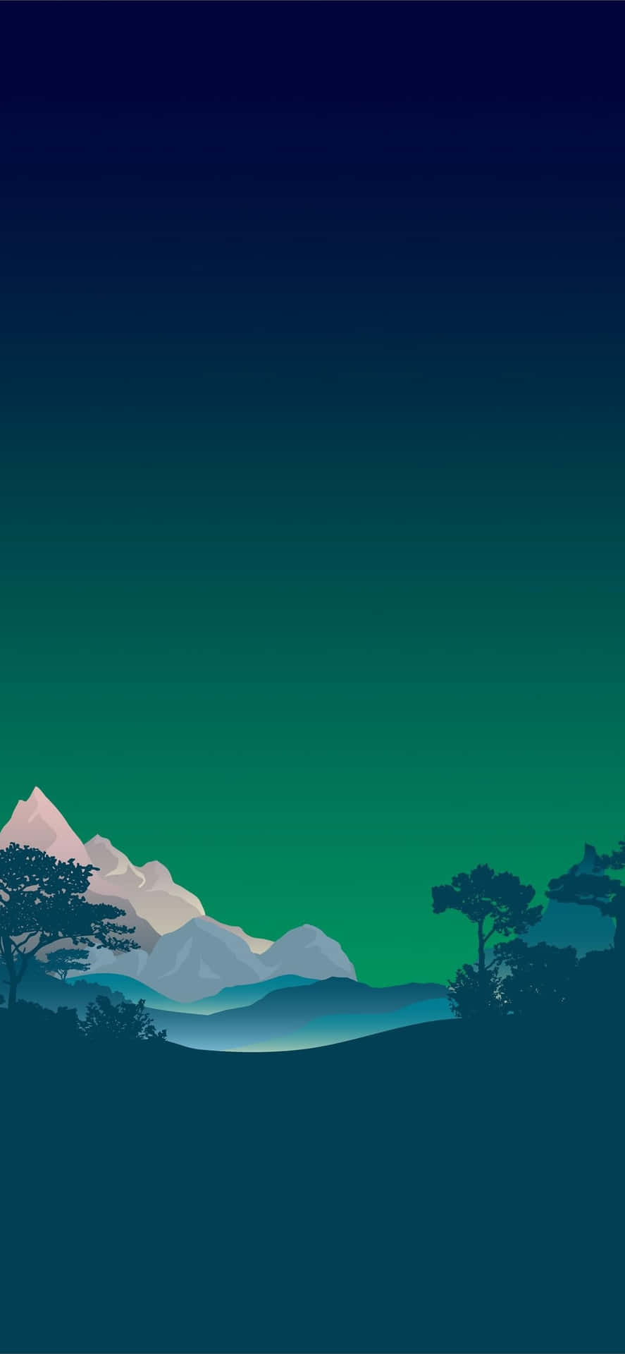 Minimalist Mountain Green Gradient
