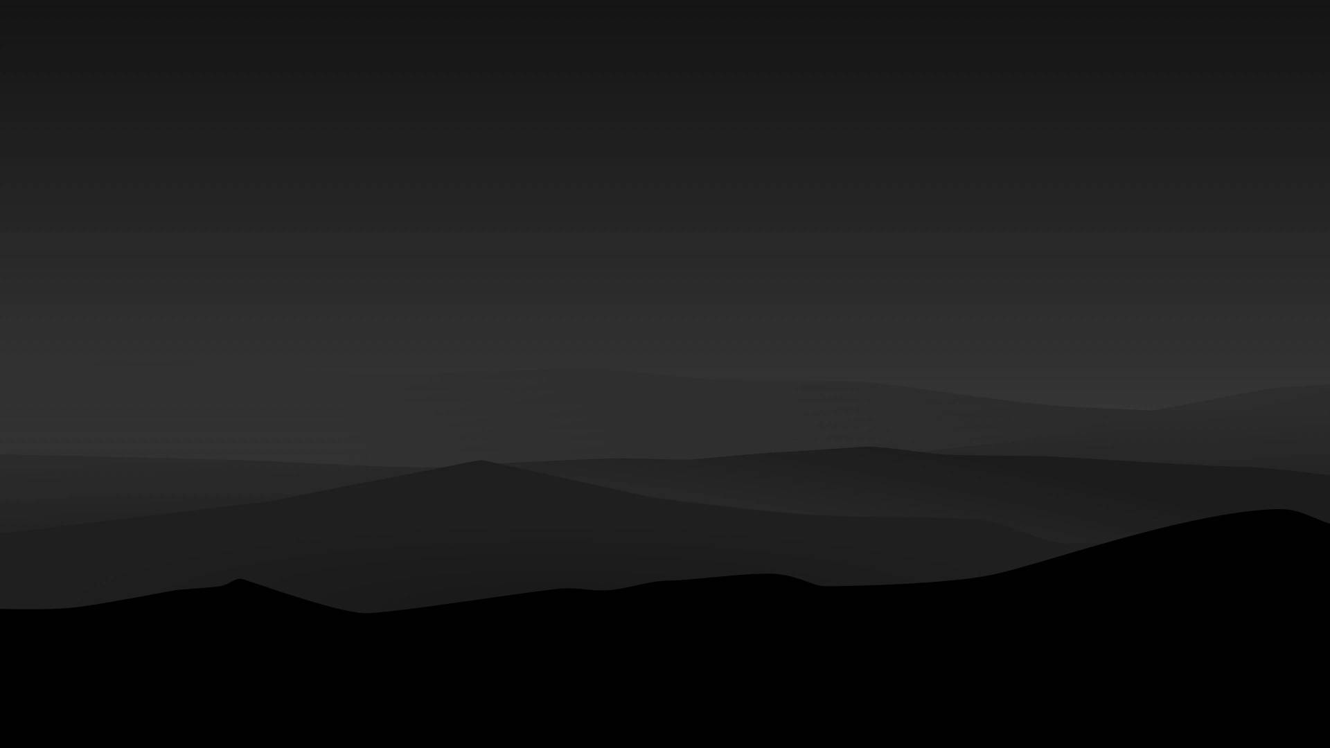 Minimalist Mountains Background Black