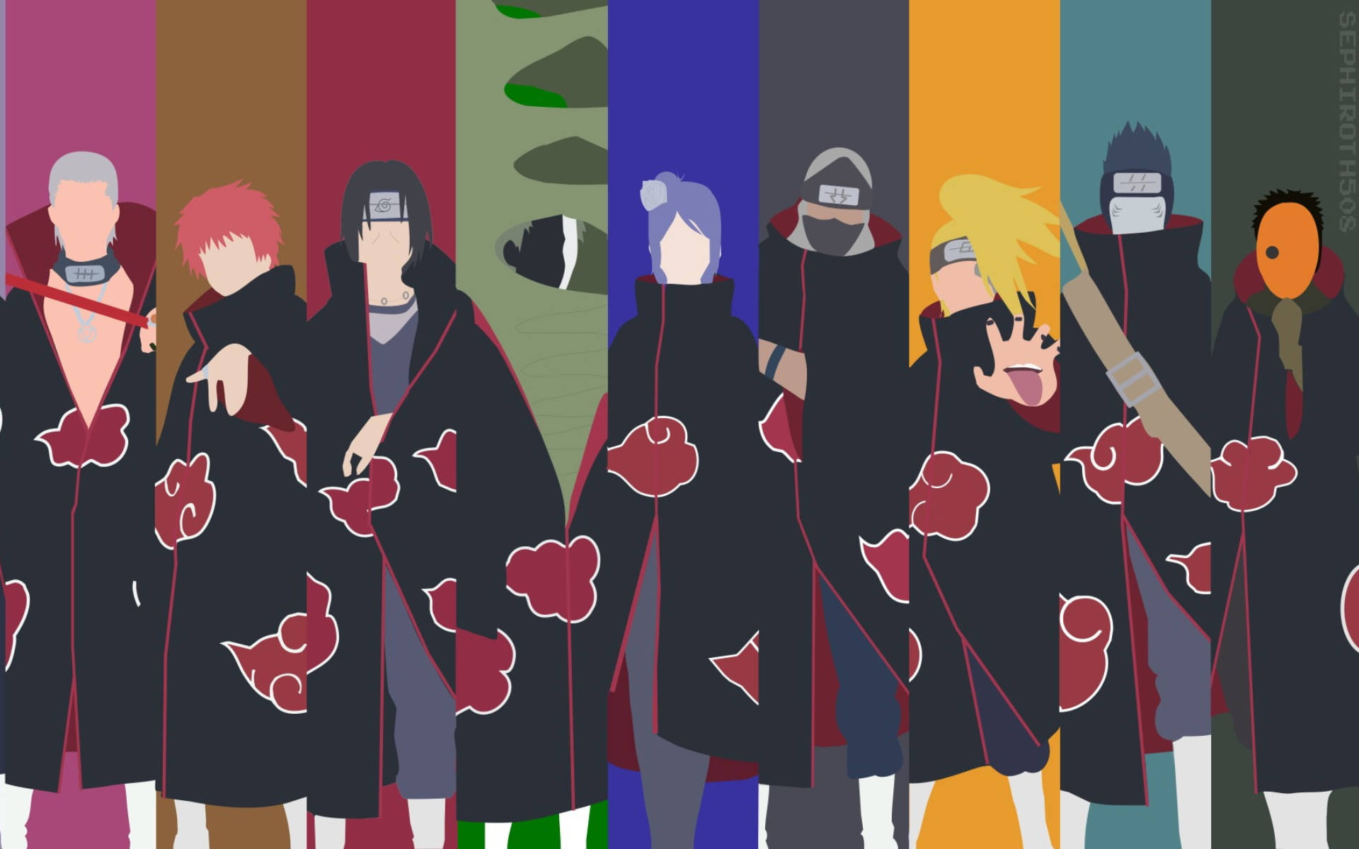 Minimalist Naruto Characters Akatsuki Background