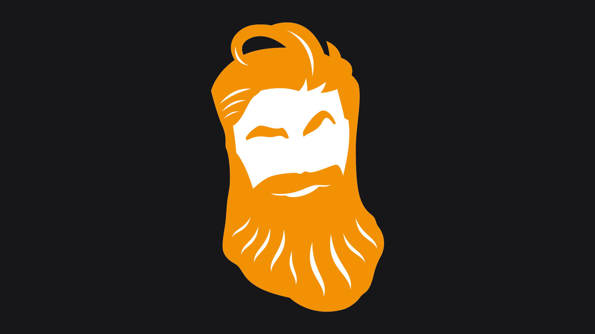 Minimalist Orange Beard Logo Vector Art Background