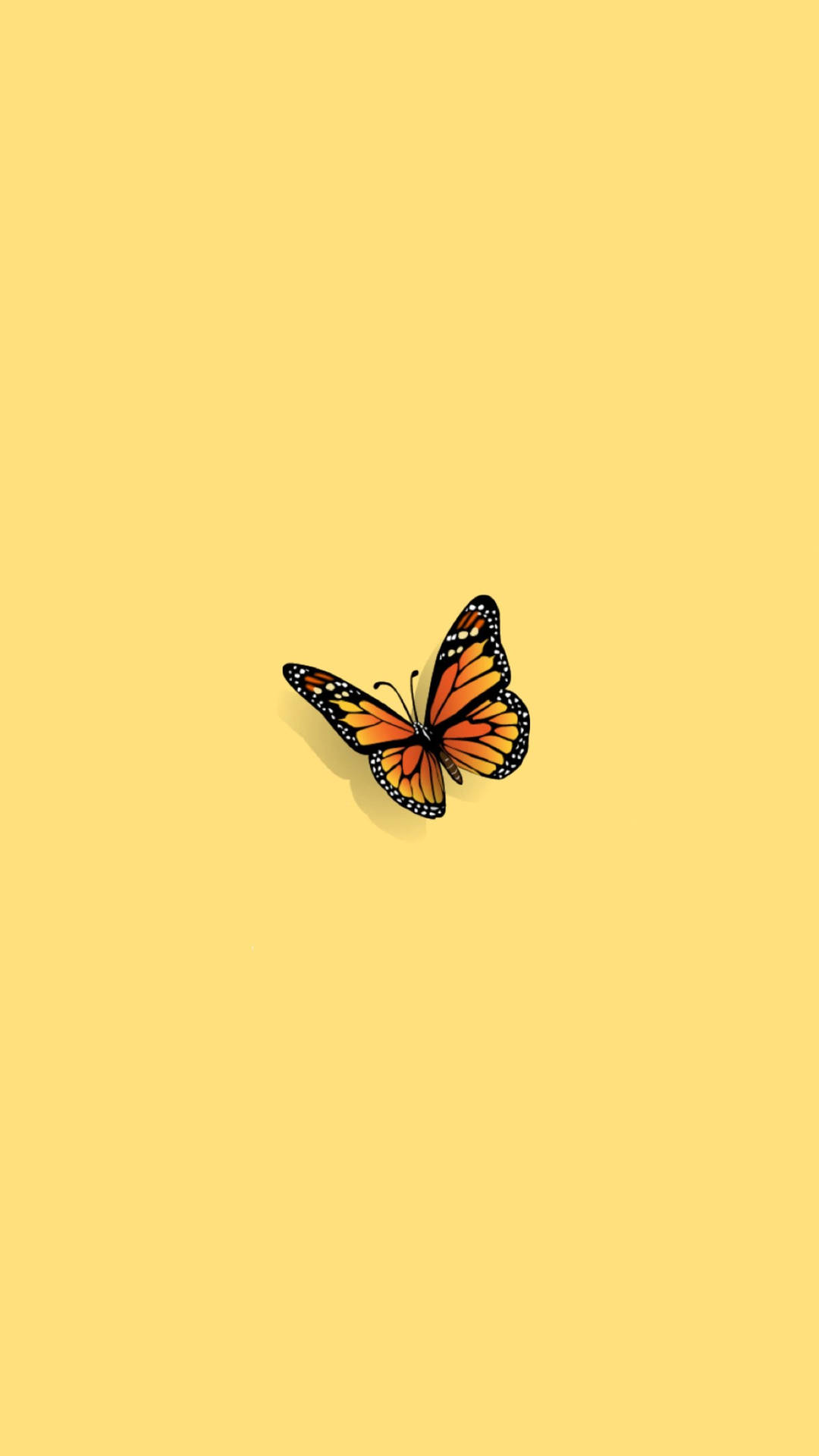 Minimalist Orange Butterfly Aesthetic
