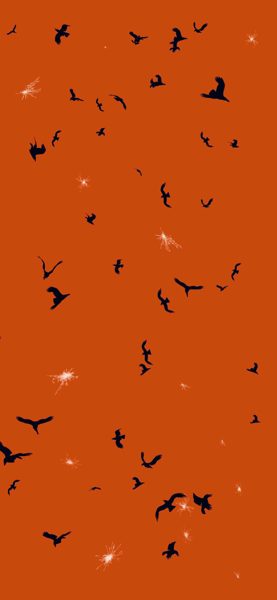 Minimalist Orange Halloween Bats Background