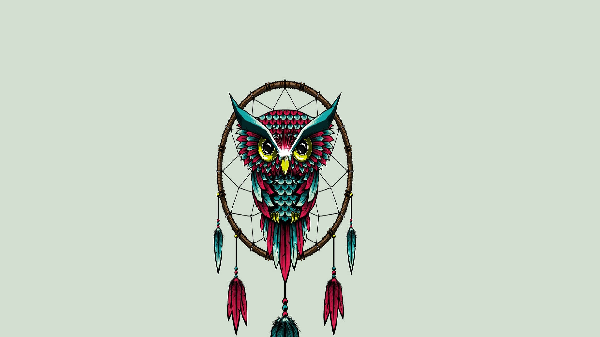 Minimalist Owl Dream Catcher Background