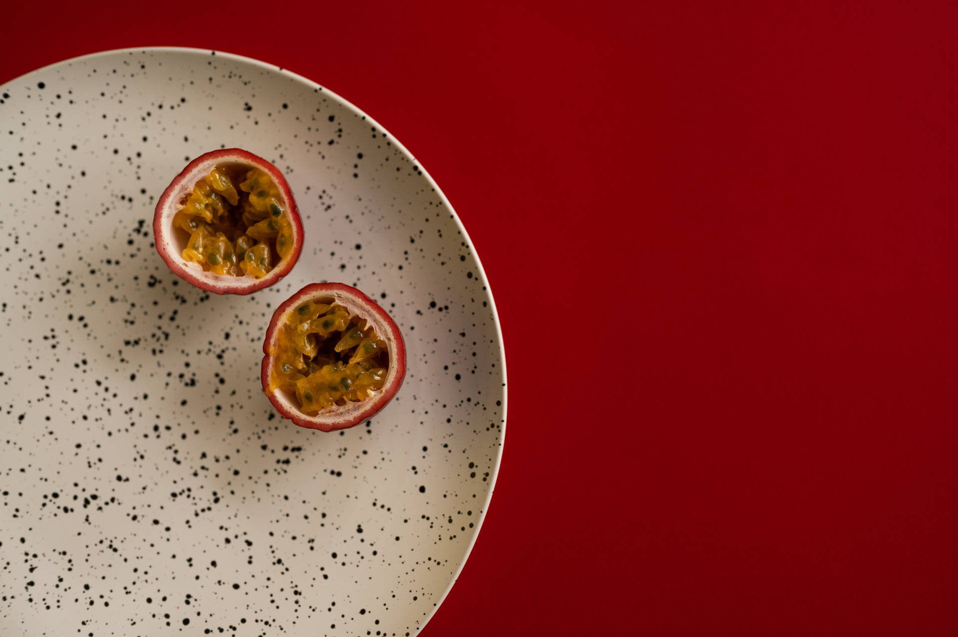 Minimalist Passion Fruit On Plate Presentation