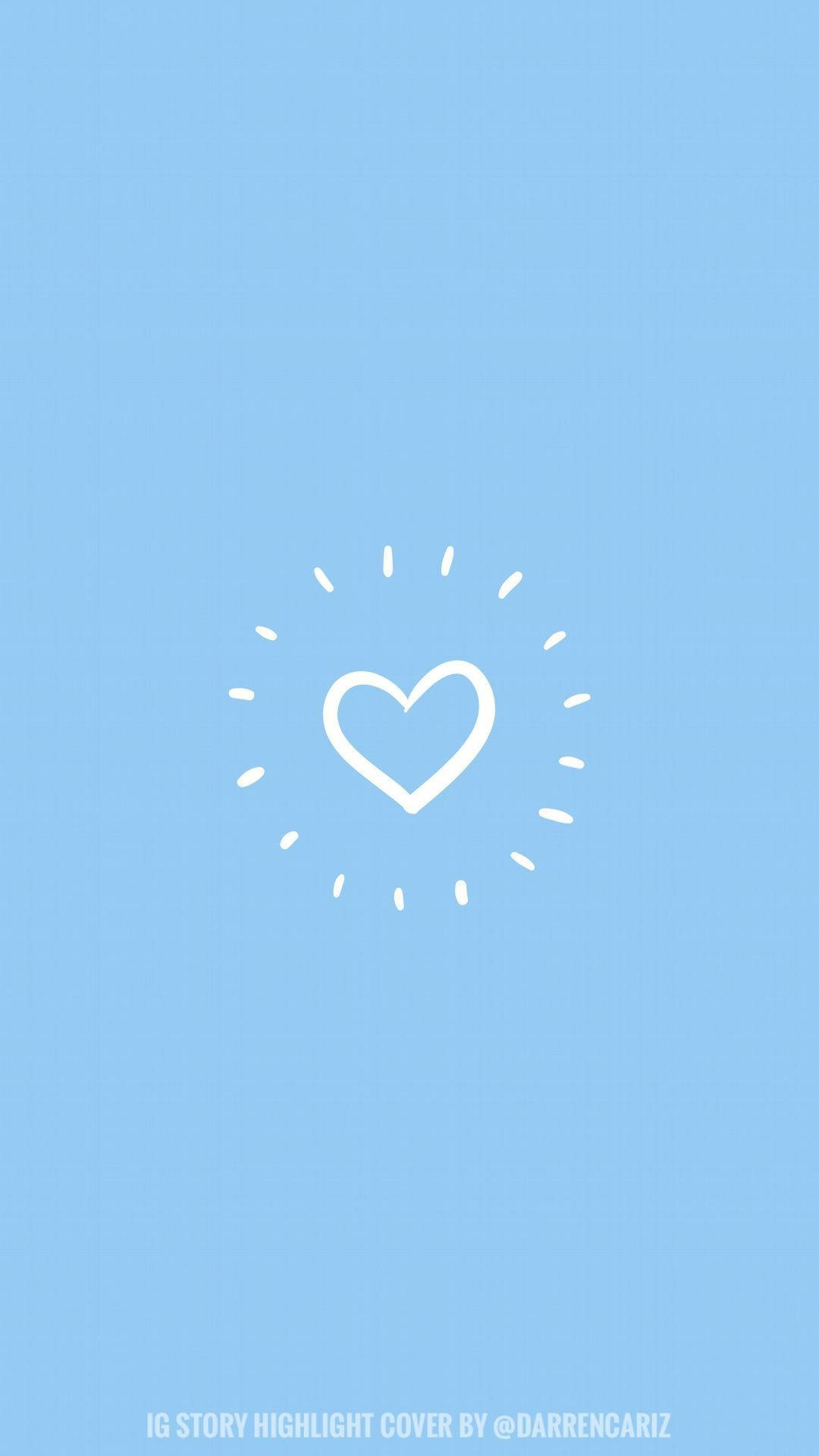 Minimalist Pastel Blue Heart Background