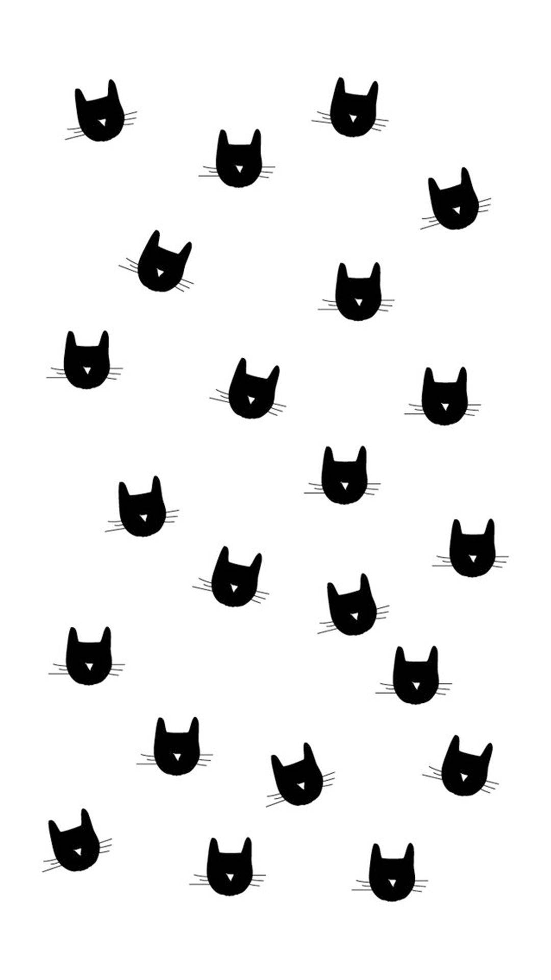 Minimalist Pattern Black Cat Iphone