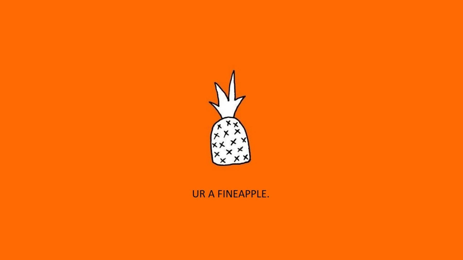Minimalist Pineapple Orange Aesthetic Background