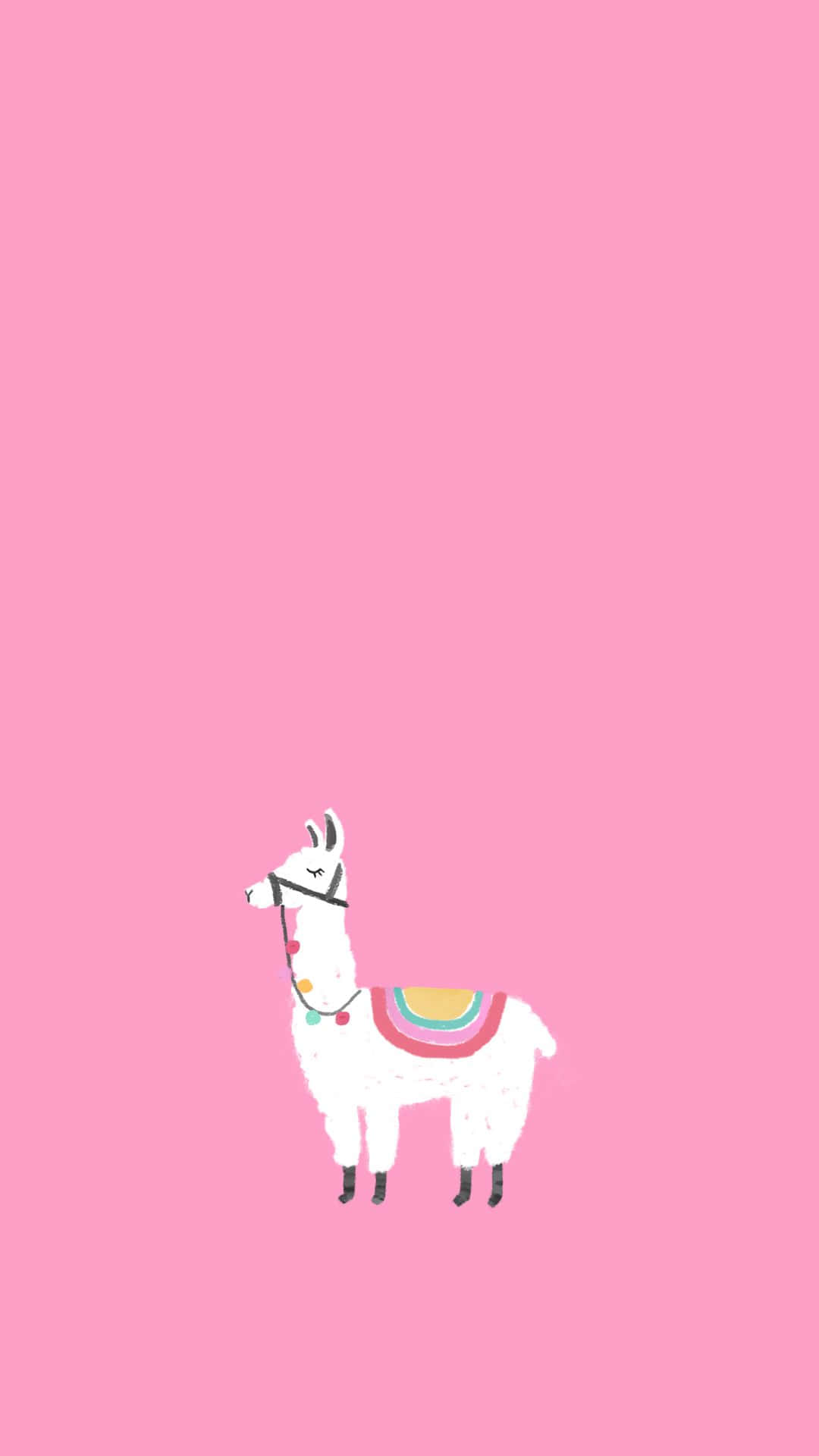 Minimalist Pink Cute Llama Background