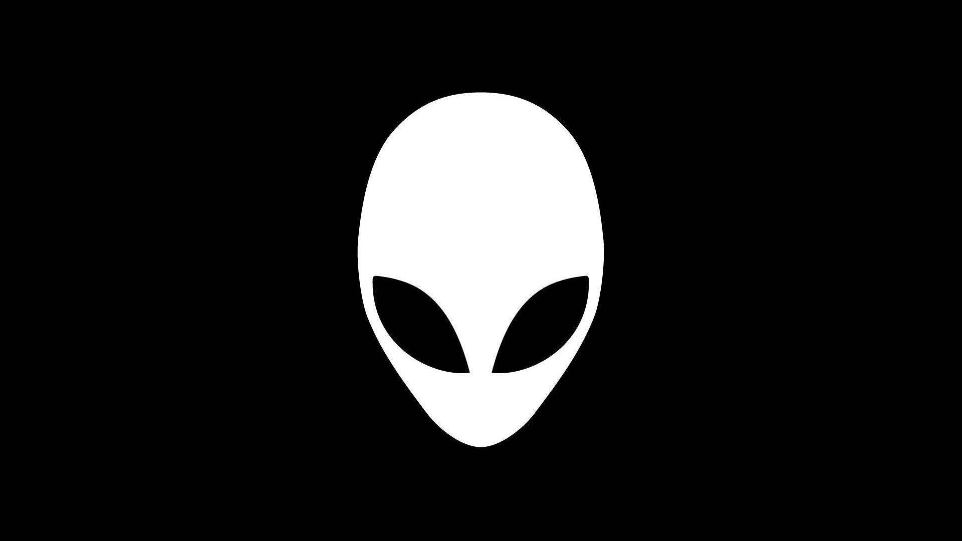 Minimalist Plain White Alienware Symbol Background