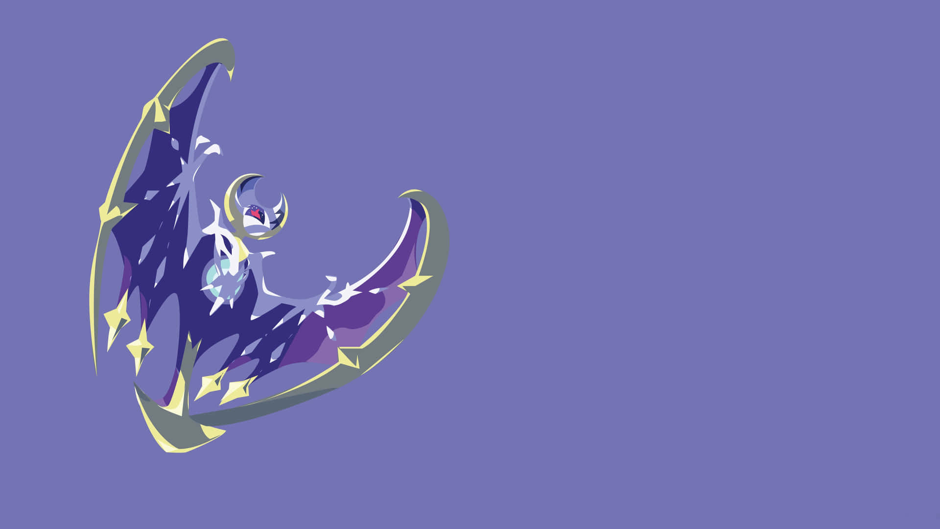 Minimalist Pokemon Sun And Moon Lunala Background