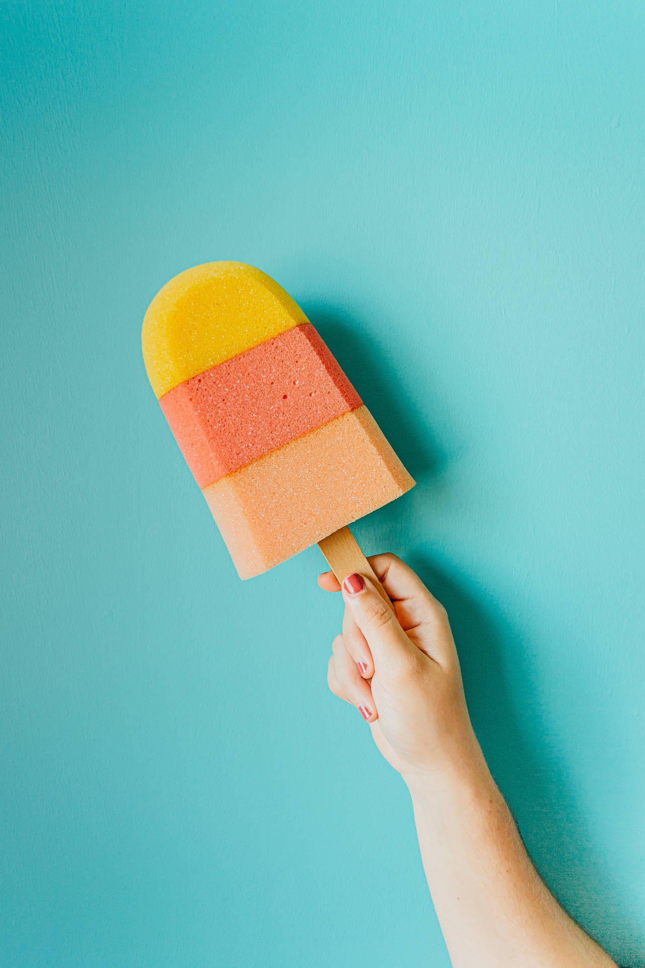 Minimalist Popsicle On Pastel Background Background