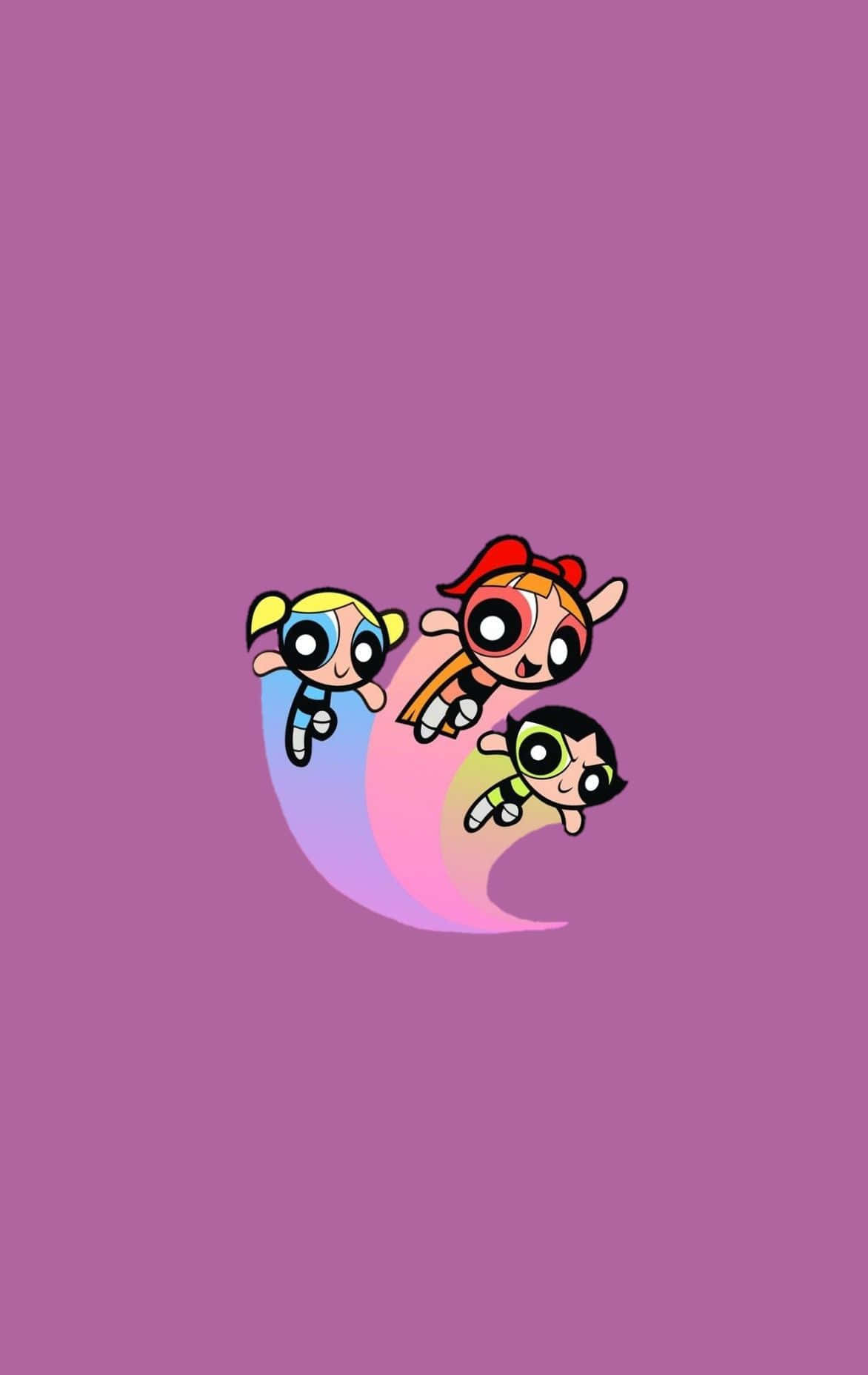 Minimalist Powerpuff Girls Aesthetic Illustration Background