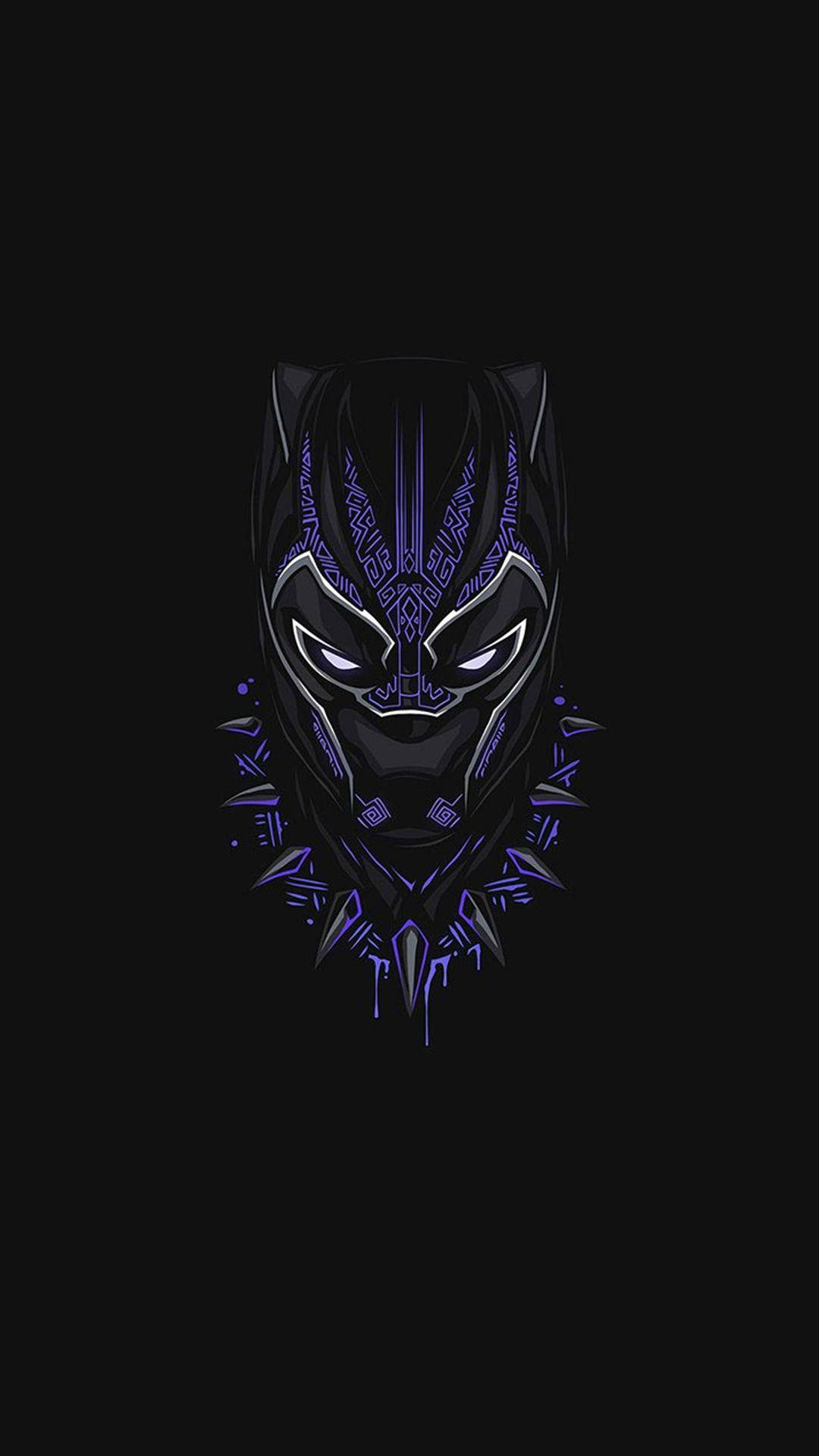 Minimalist Purple Black Panther Android Background