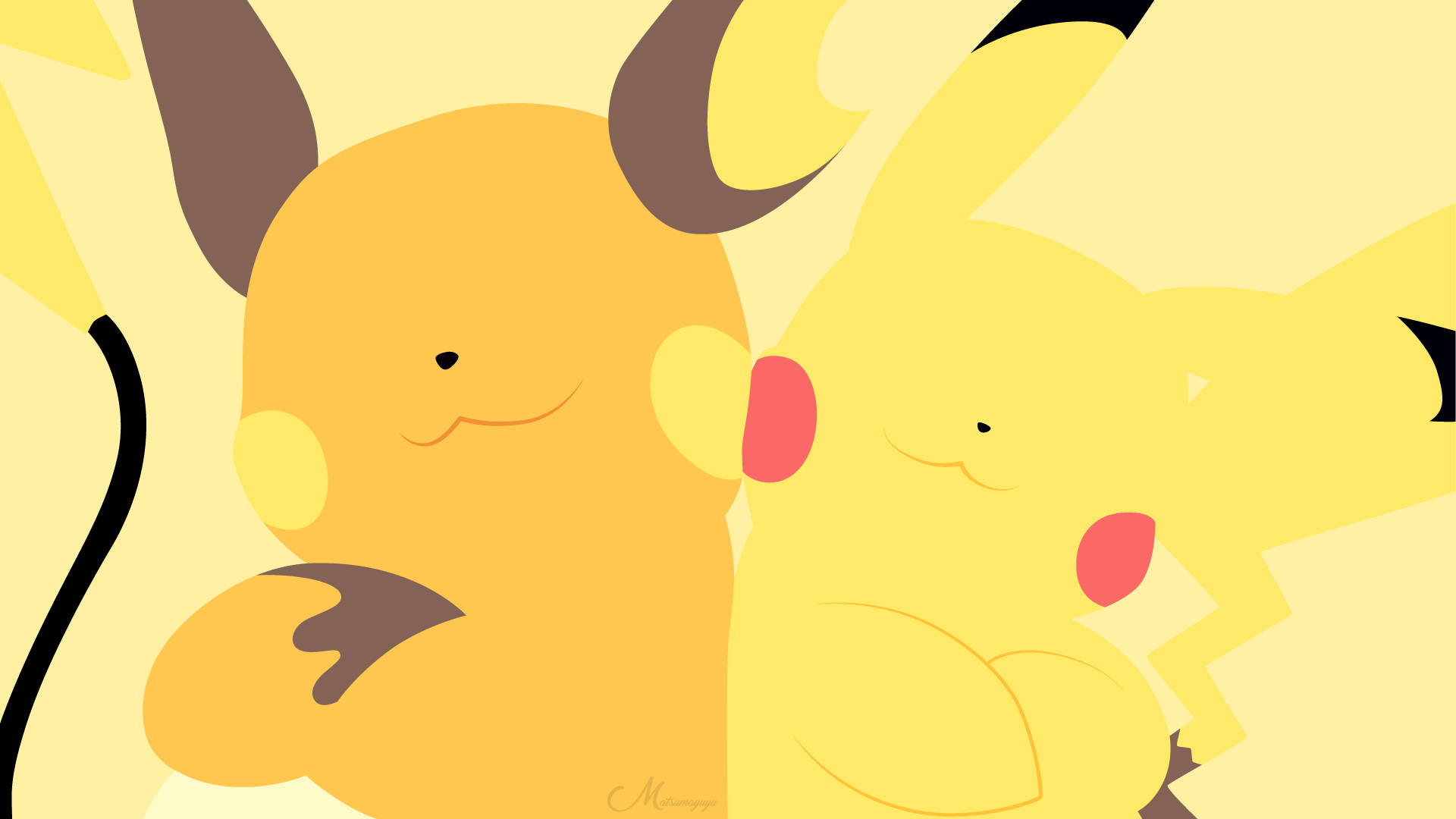 Minimalist Raichu And Pikachu Background