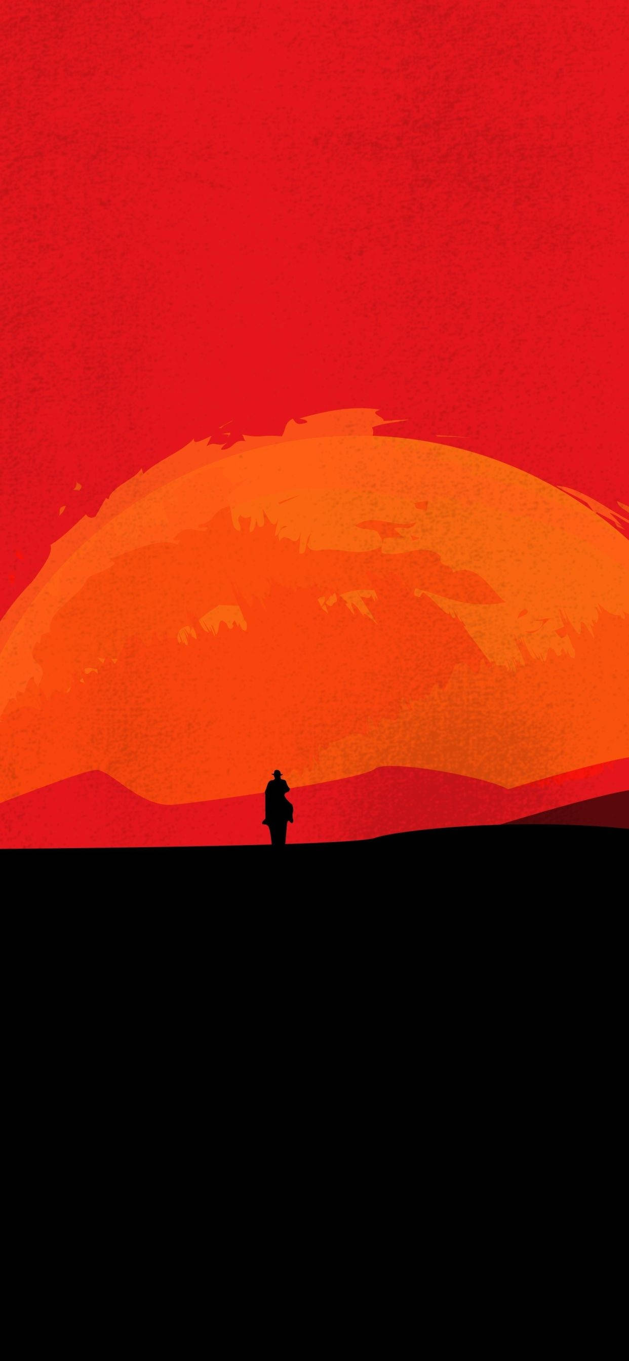 Minimalist Red Dead Iphone Background