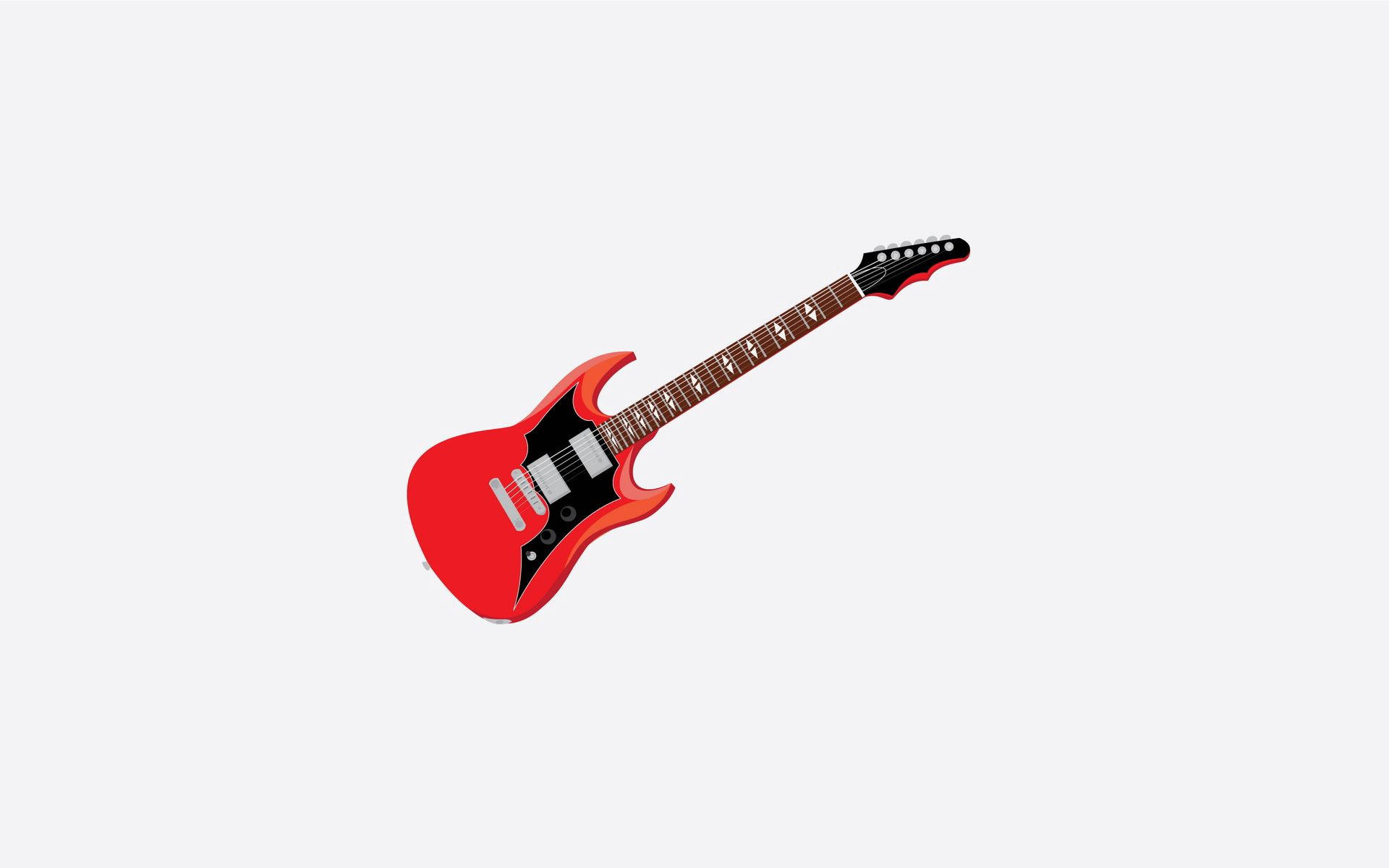 Minimalist Red Electric Guitar Cover Background