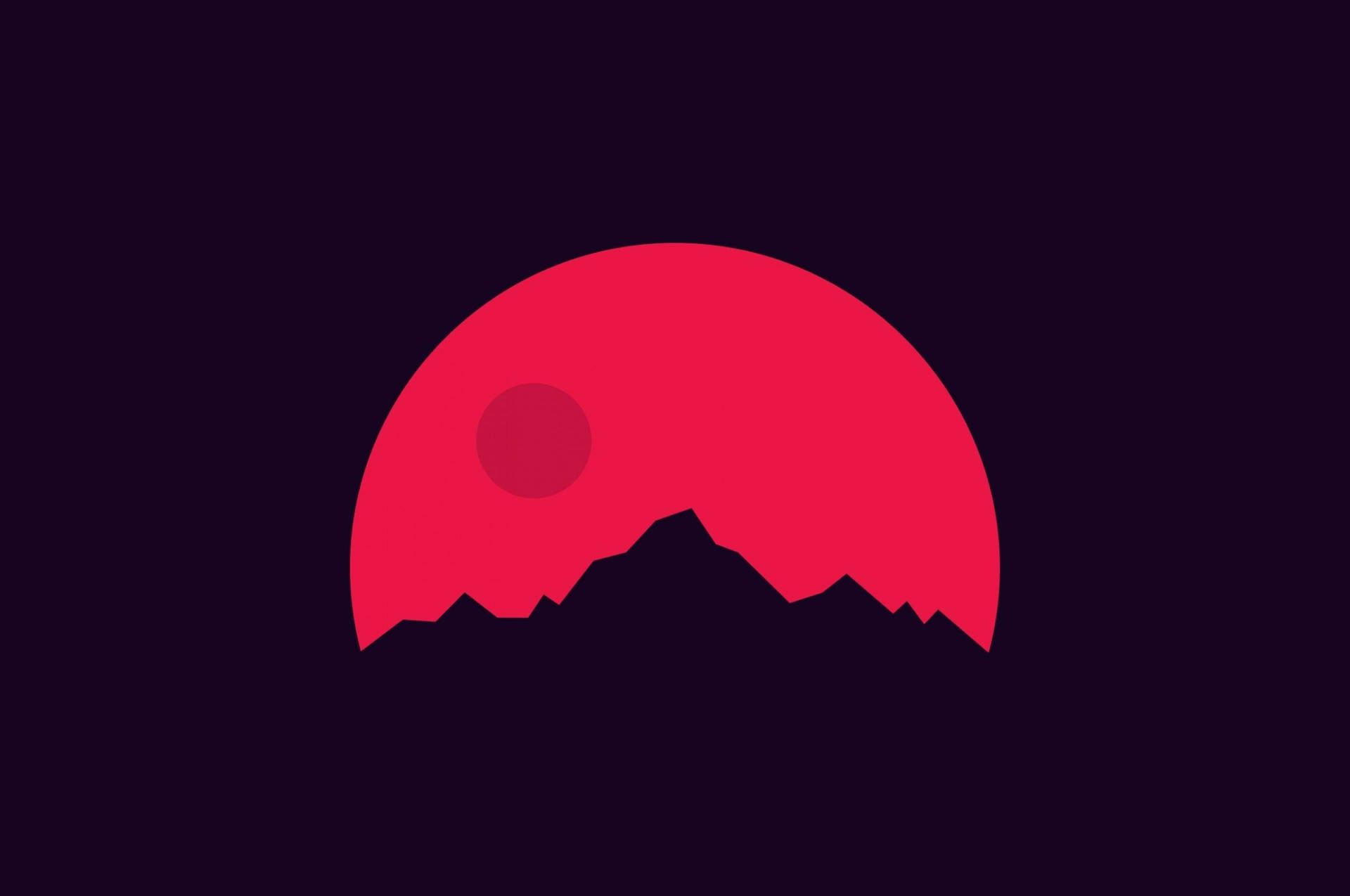Minimalist Red Mountain Background