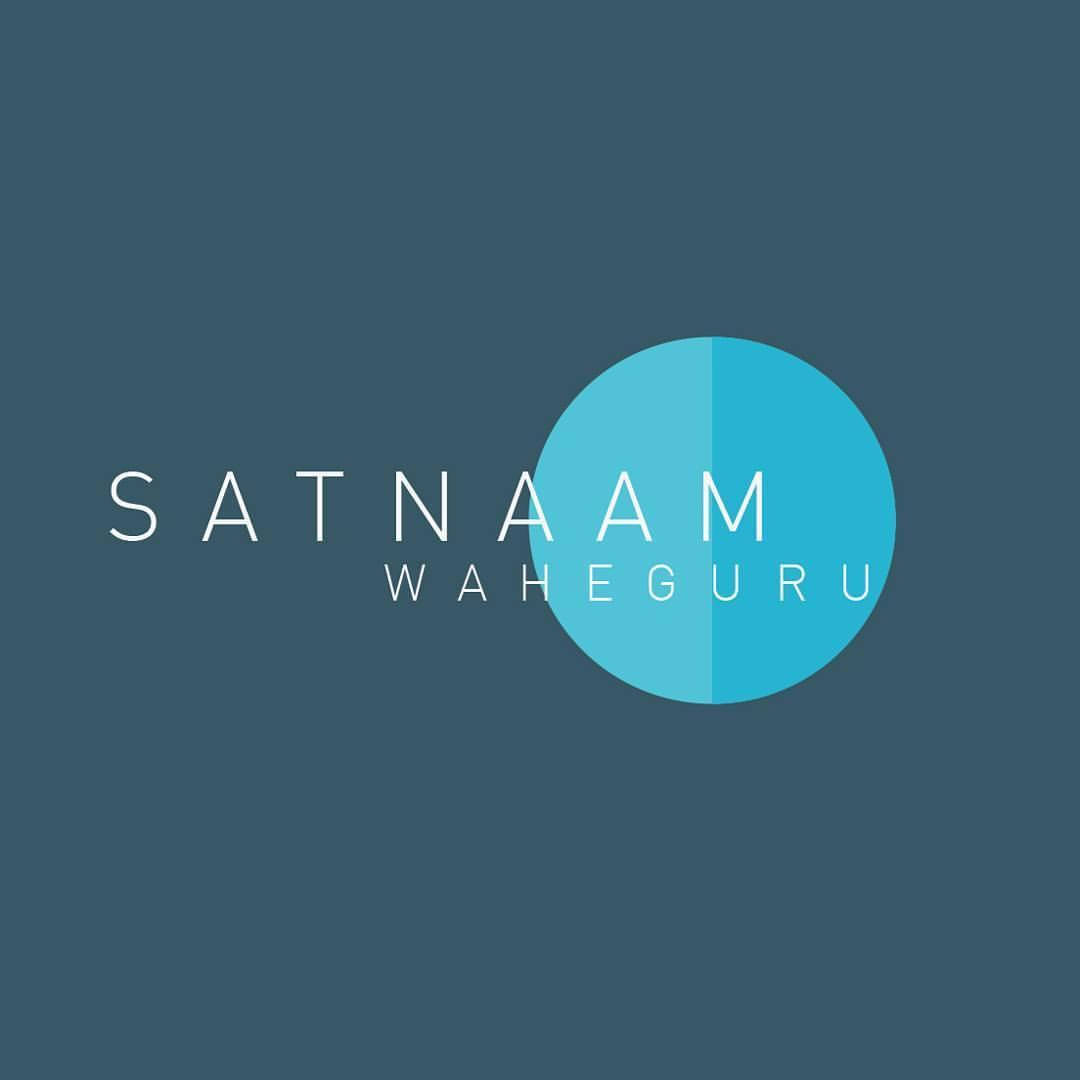 Minimalist Satnaam Waheguru Blue Graphic Background