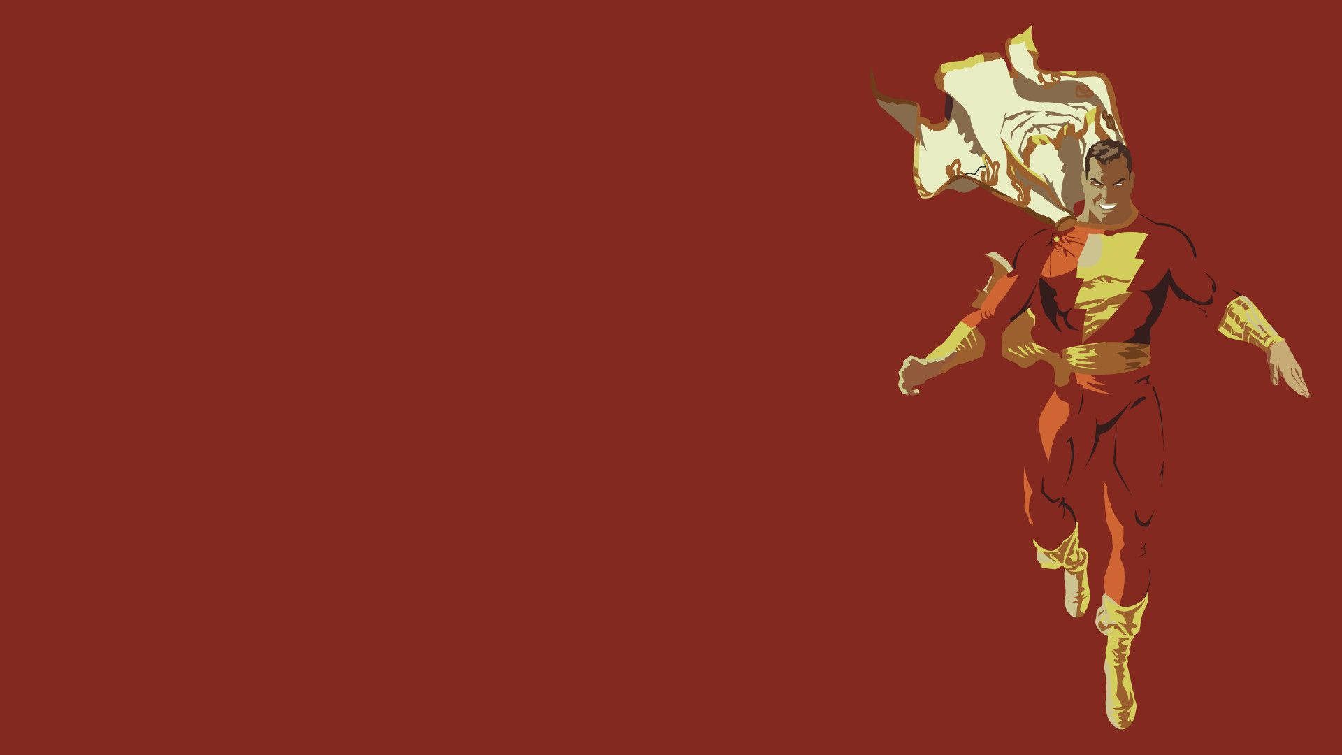 Minimalist Shazam On Red Background