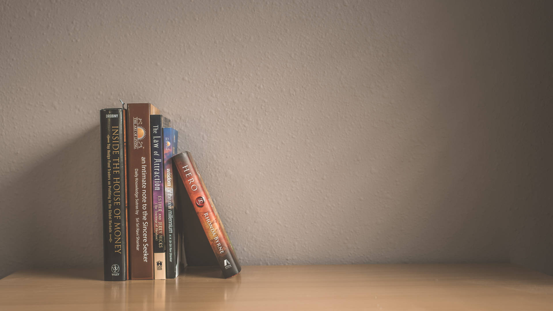 Minimalist Shelf Aesthetic Book Desktop Background