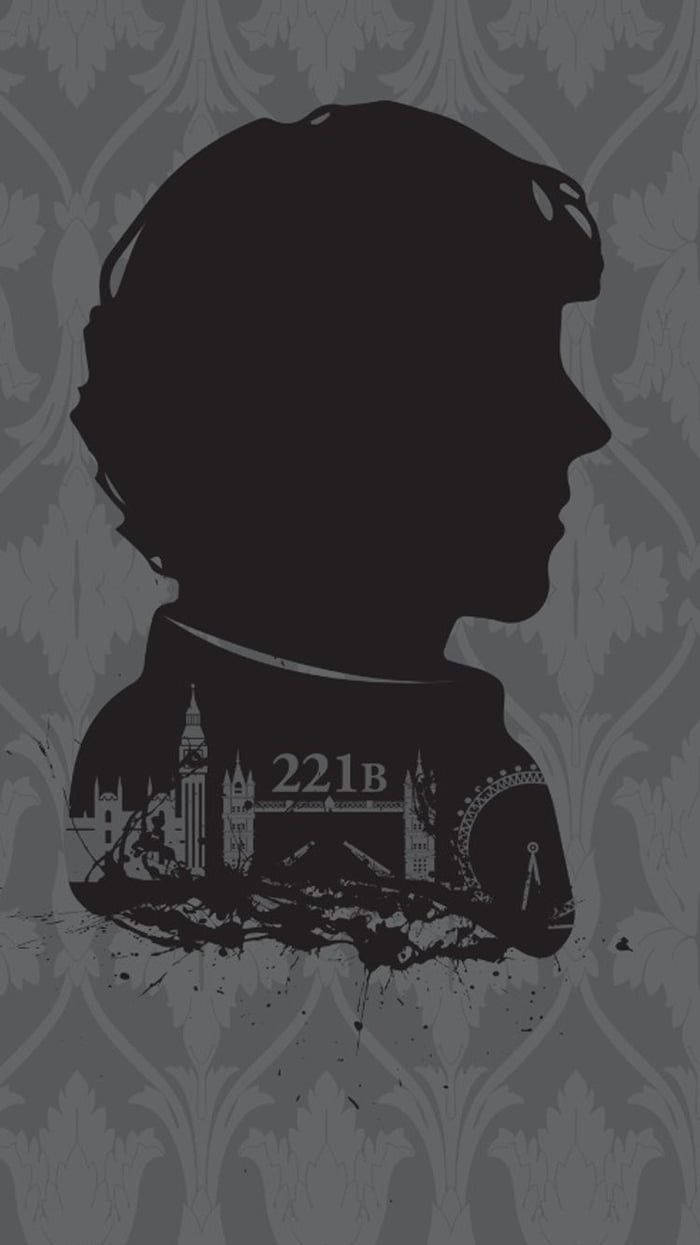 Minimalist Sherlock Holmes Silhouette Art Background