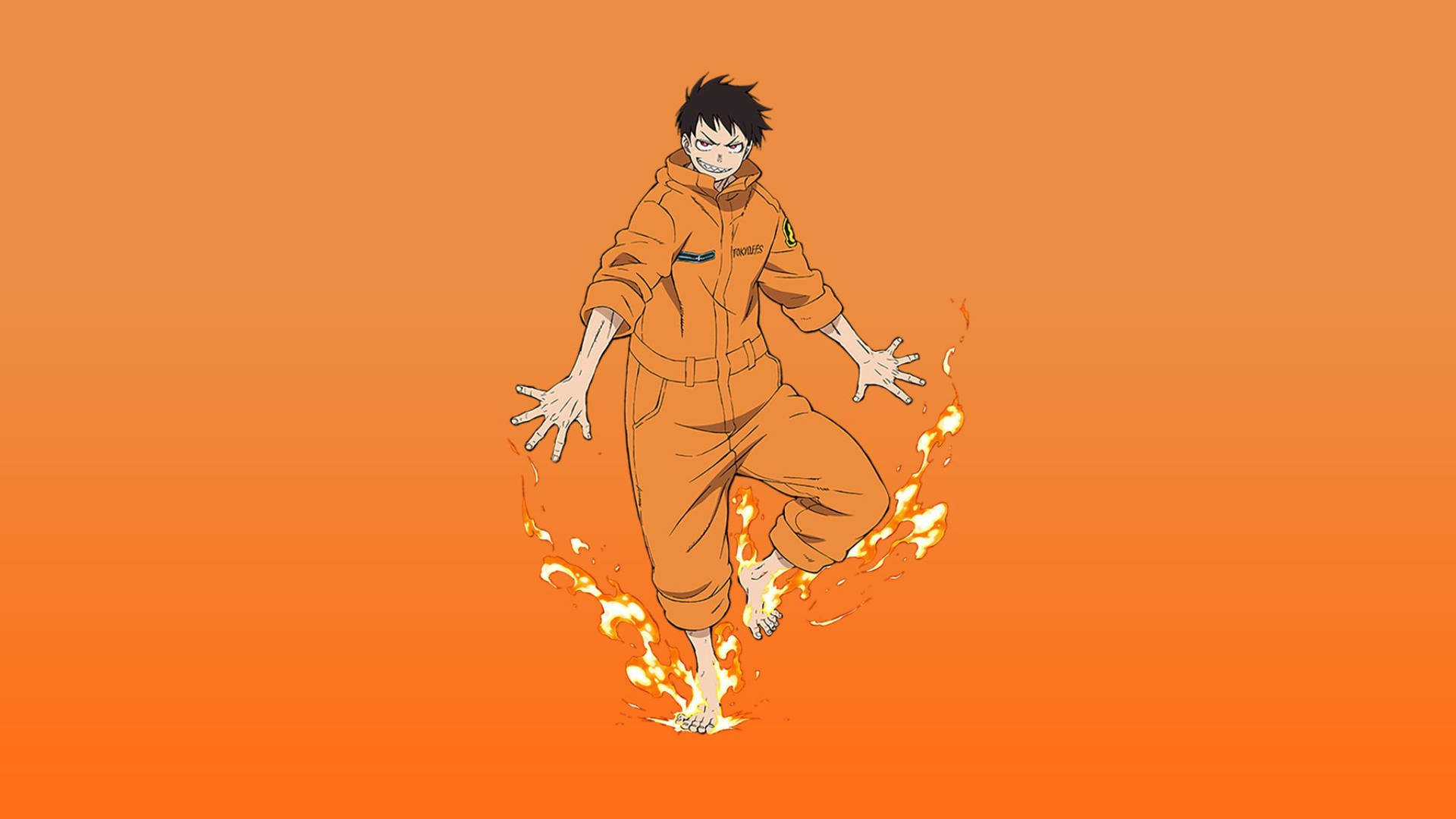 Minimalist Shinra Fire Anime Background