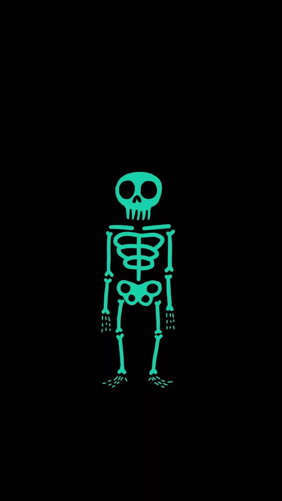 Minimalist Skeleton Illustration Iphone