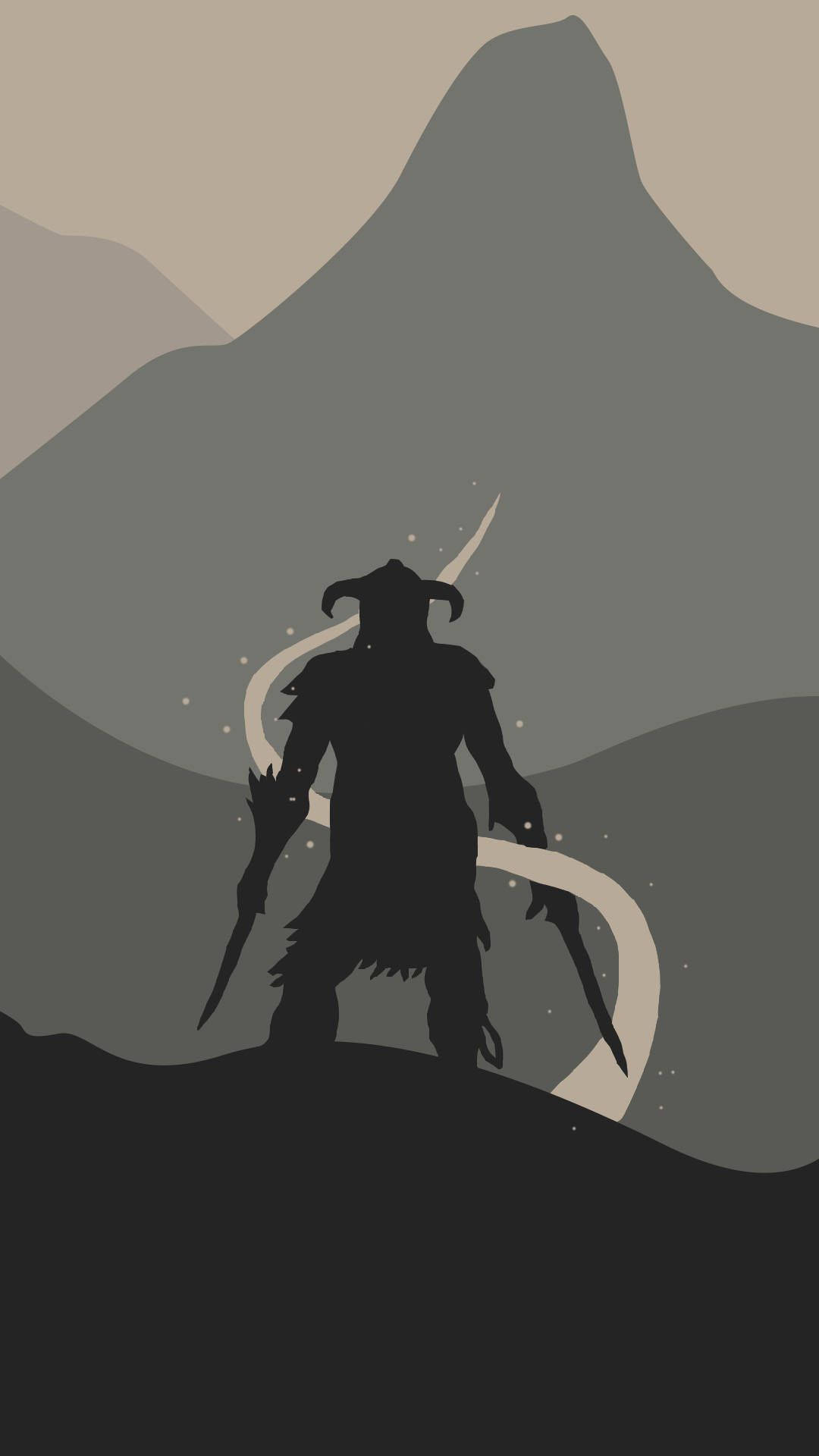 Minimalist Skyrim Iphone Art Background