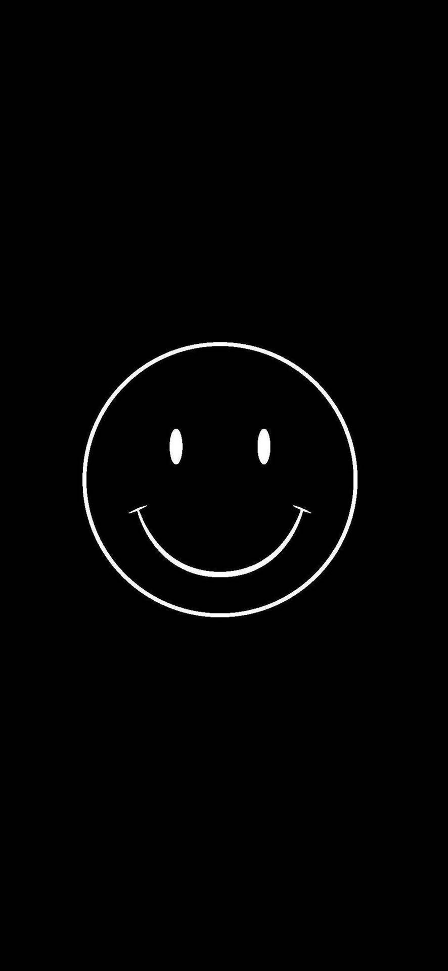 Minimalist Smiley Face In Black Background Background