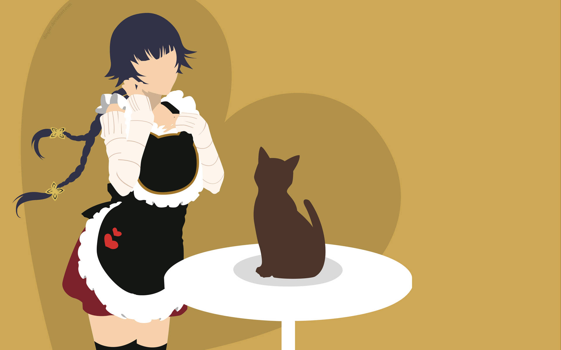 Minimalist Soifon With Cat Bleach 4k Ultra Hd Background