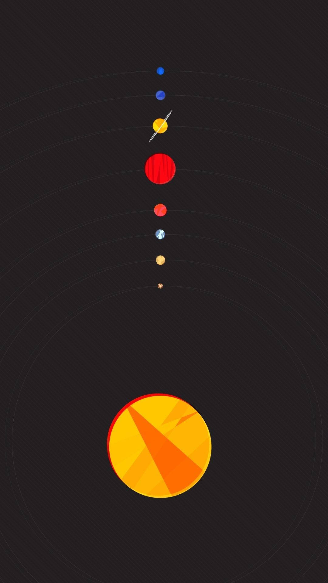 Minimalist Solar System Illustration Iphone Background