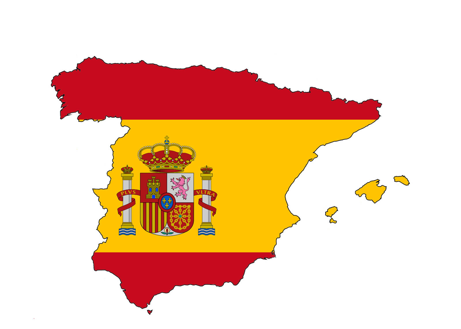 Minimalist Spain Flag Map Background