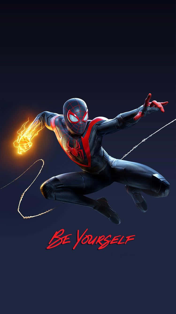 Minimalist Spider Man Illustration Miles Morales Iphone Background